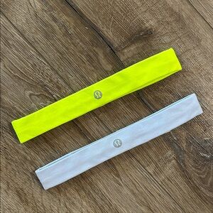NWOT - LULULEMON Neon Yellow and Blue Linen Headbands